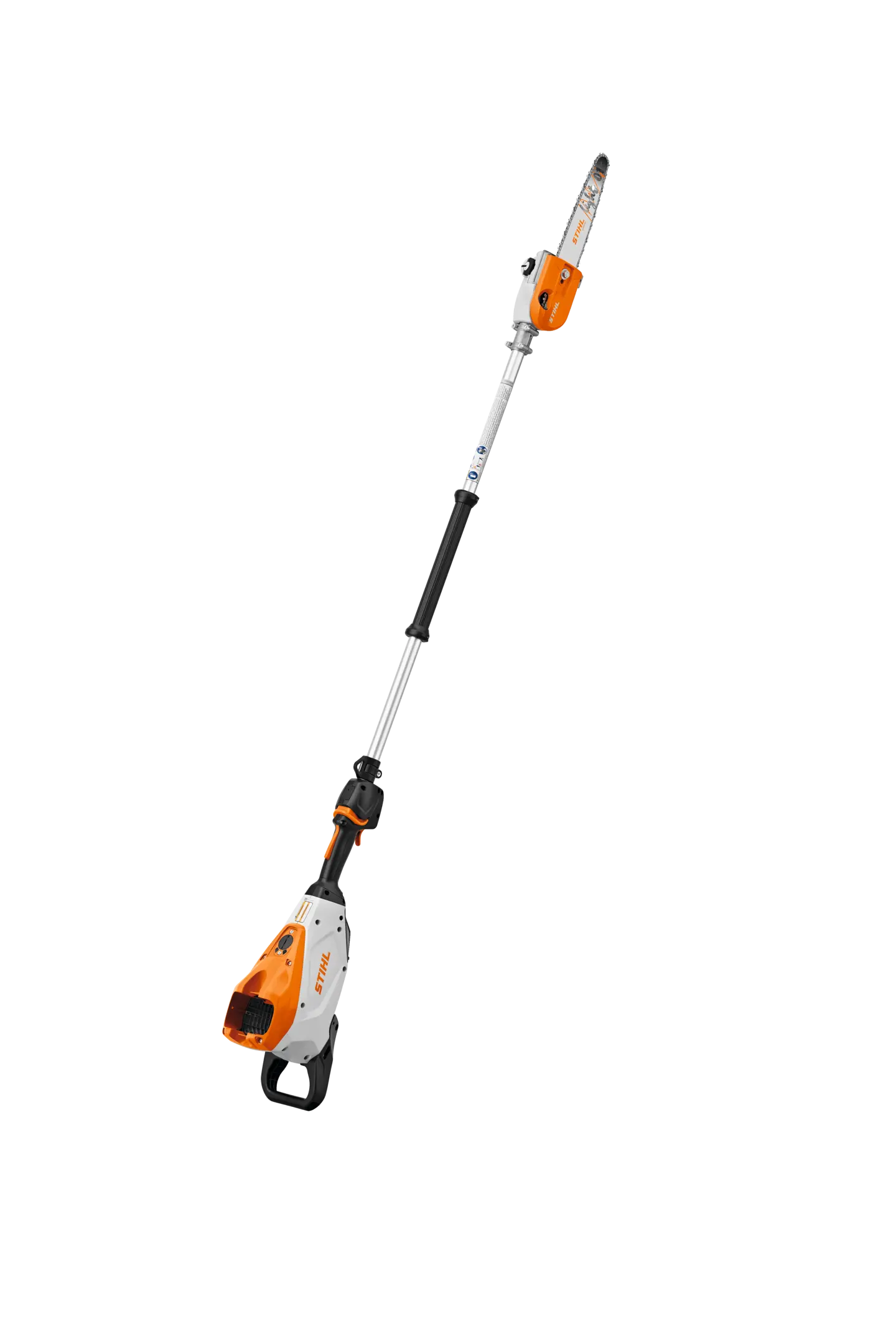 This fixed-shaft professional battery-powered pole pruner is ideal for thinning and pruning.