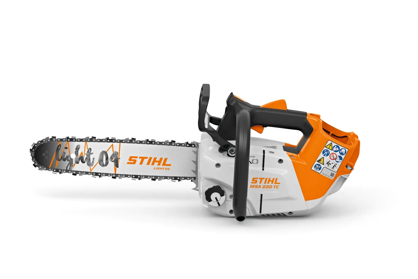 Designed for arborists and tree-care professionals, the MSA 220 TC-O is the most powerful top-handle chainsaw in the STIHL AP Battery System.