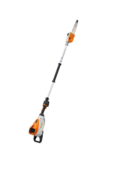 This fixed-shaft professional battery-powered pole pruner is ideal for thinning and pruning.