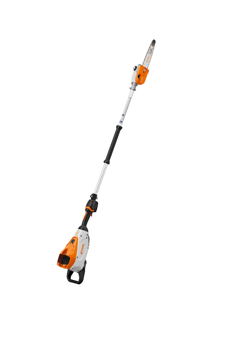 This fixed-shaft professional battery-powered pole pruner is ideal for thinning and pruning.
