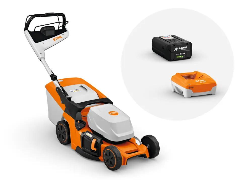 Tondeuse sur batterie RMA 448 PV en set, avec batterie AP 30.1 et chargeur AL 301