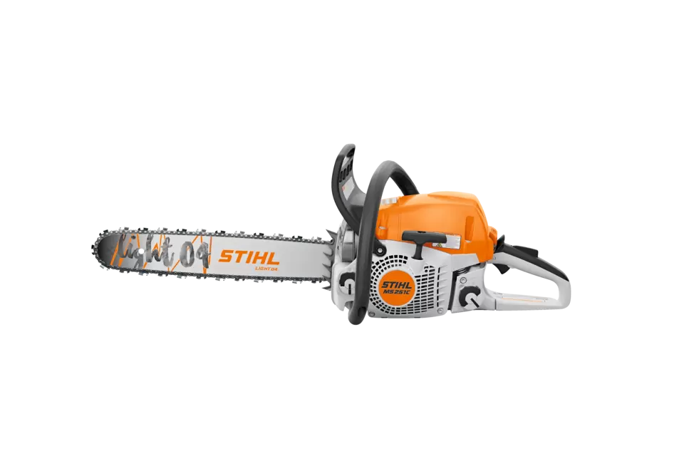 The MS 251 C-BE chainsaw is powered by the same large displacement engine as the MS 251 WOOD BOSS® with added comfort features like STIHL Easy2Start™.