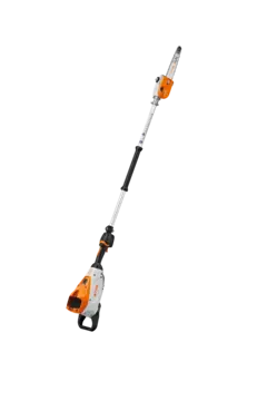 This fixed-shaft professional battery-powered pole pruner is ideal for thinning and pruning.